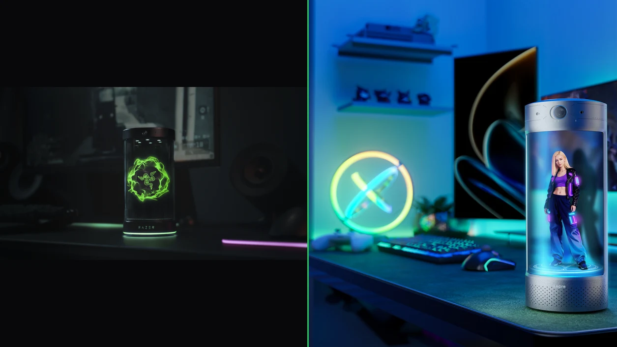 Project AVA de Razer (izquierda) vs Lepro Ami (derecha) — comparativa de companions holográficos 2026