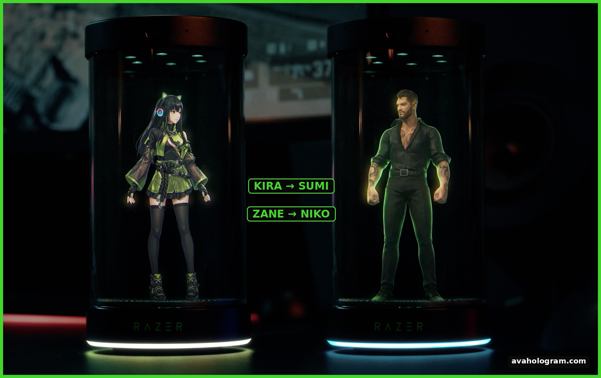 Razer AVA agentic AI at GDC 2026 — Kira (now Sumi) and Zane (now Niko)